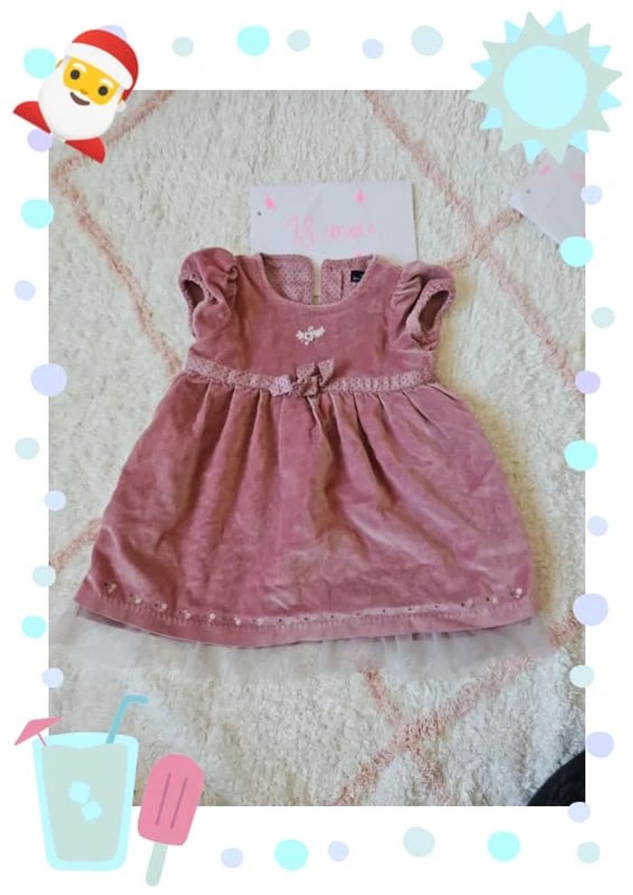 Robe velour sergent major vieux rose 18 mois lavé une fois jamais porté