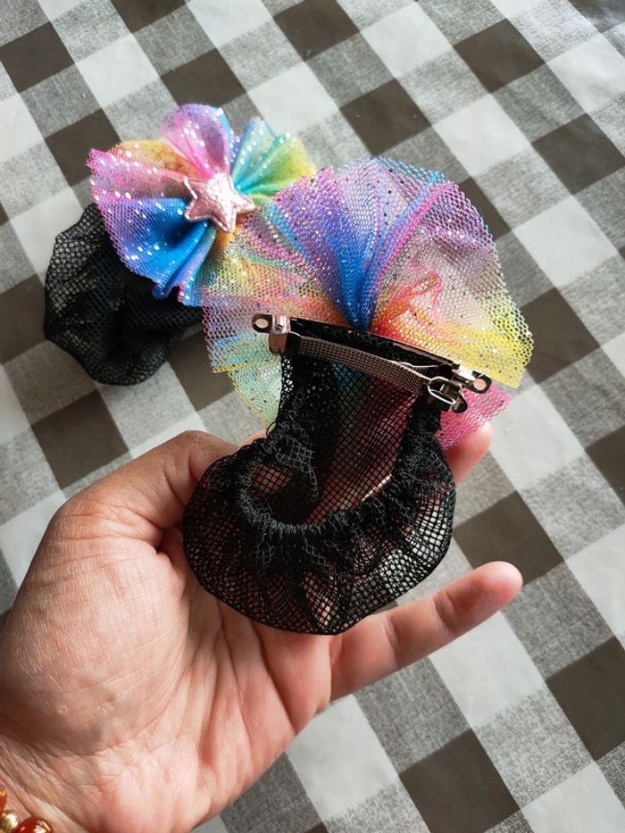 2 Pièces couvre-chignons filet pour fille - photo numéro 3