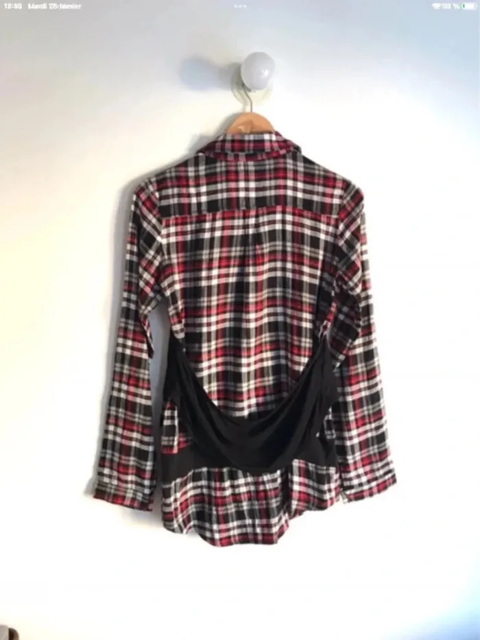 Chemise à carreaux en viscose style bûcheron Jennyfer taille 36/38 - photo numéro 5