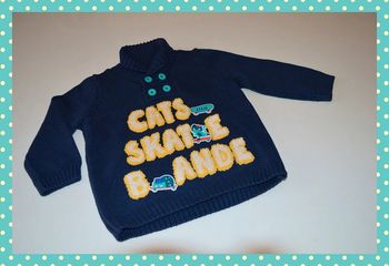 pull a col Du Pareil au Même marine taille 9-12 mois / 74 cm