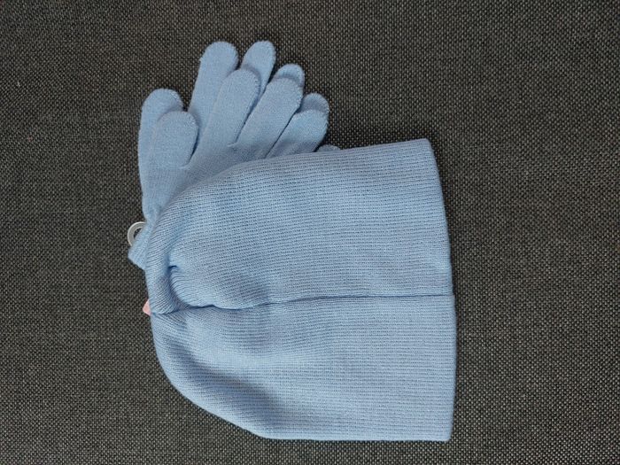 beau ensemble bonnet gants la reine des neiges bleu 54 - photo numéro 2