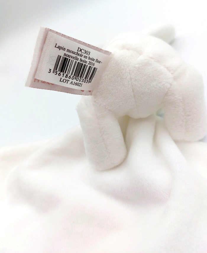 DOUDOU ET COMPAGNIE lapin mouchoir blanc DC303 boîte fleur 2016 - photo numéro 3