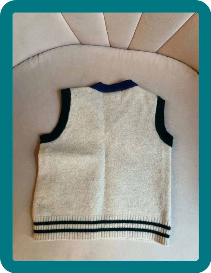 Pull jacquard sans manches 100% laine 12 mois - Simonetta Tiny - photo numéro 3
