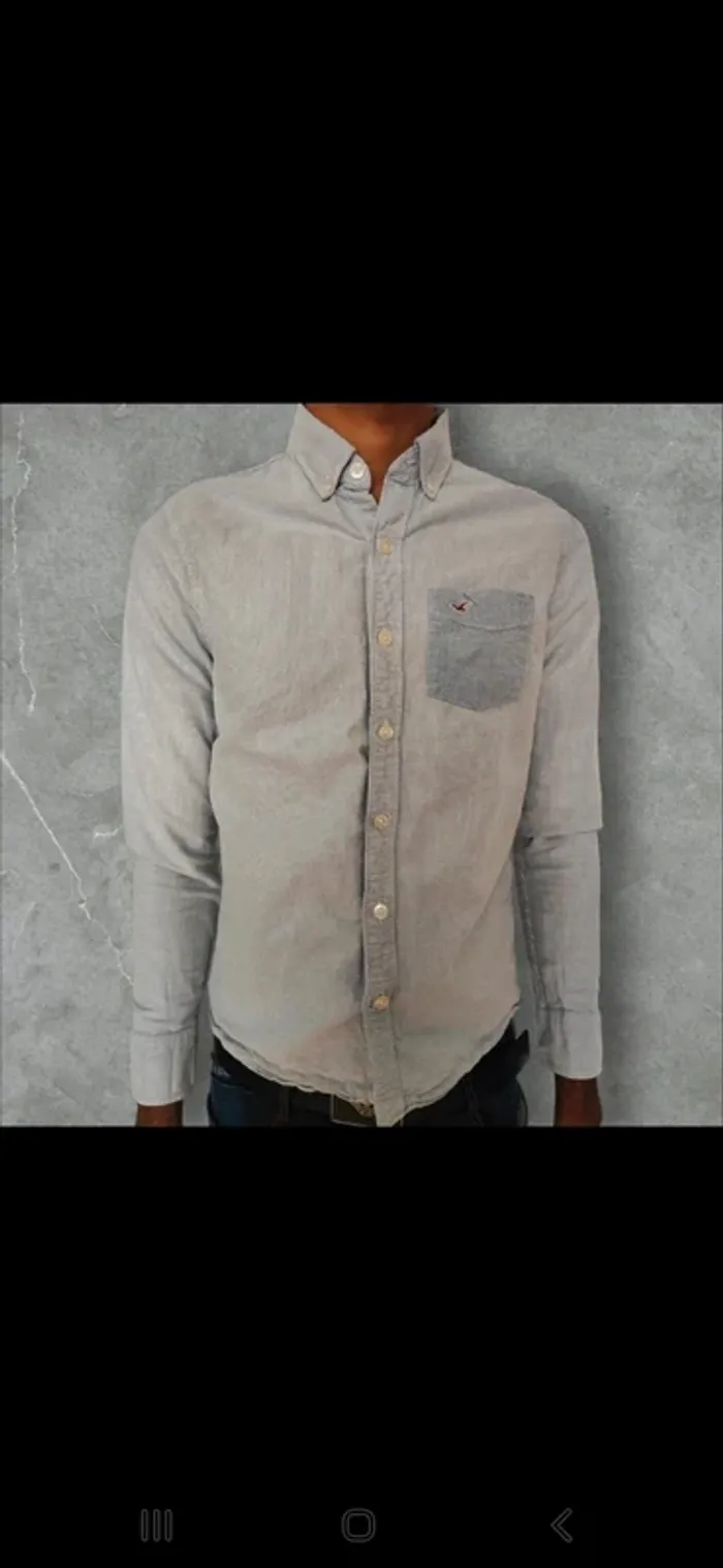 Chemise rayé Blanc et Bleu Hollister Homme – Élégante & Casual