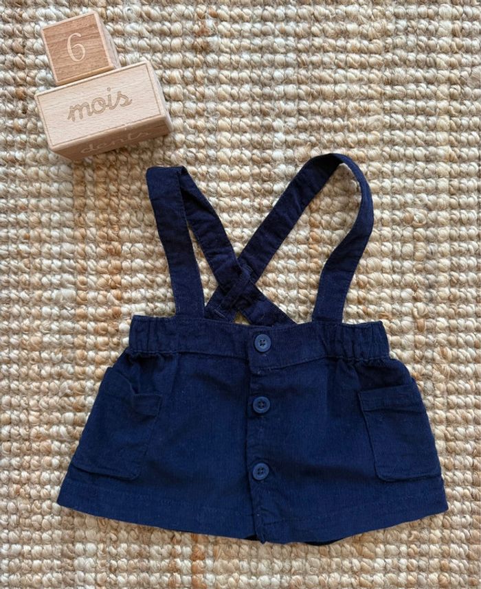 Jupe à bretelles velours côtelé Vertbaudet 6mois / 68cm