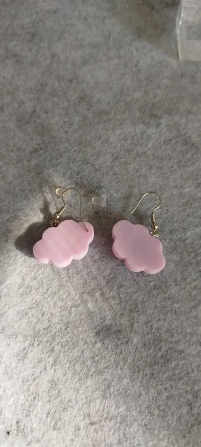 🍄 Boucles d’oreilles ▪ nuage lila - photo numéro 2