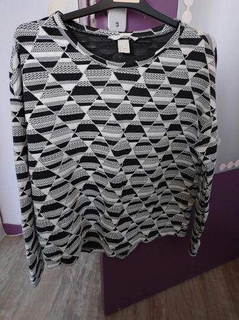 Pull noir et blanc taille S