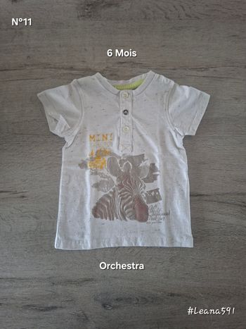 🌷N°11🌷Tee-shirt Courtes Manches - Orchestra - 6 Mois🌷