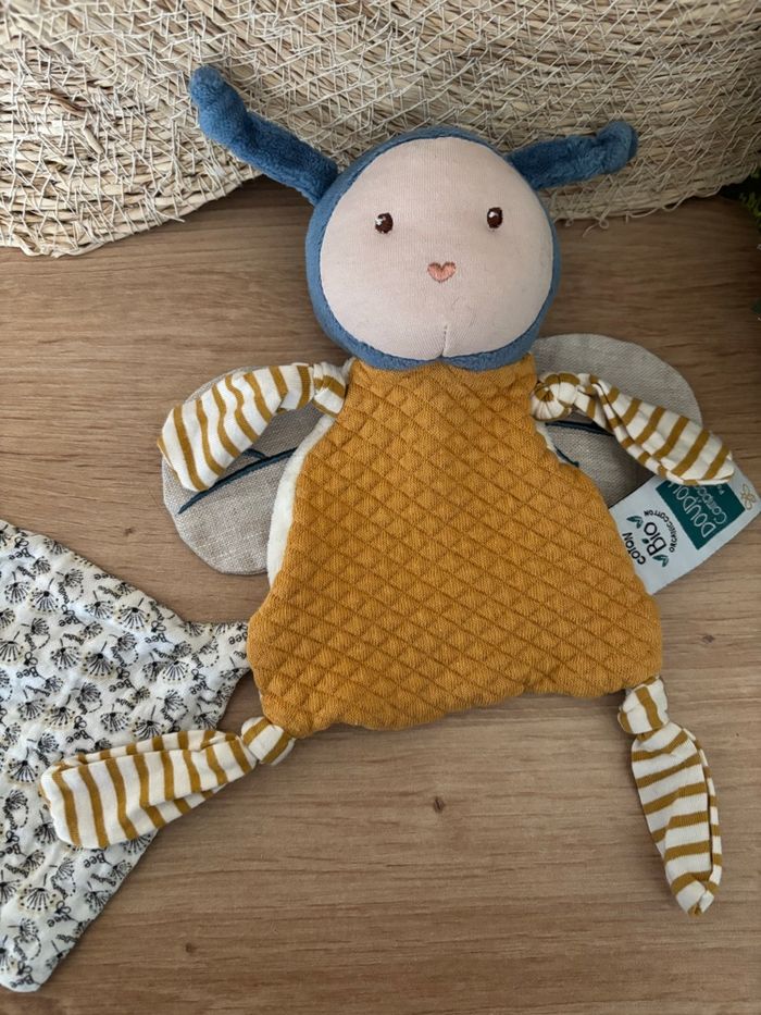 Doudou plat abeille bio pollen mouchoir doudou et compagnie - photo numéro 2