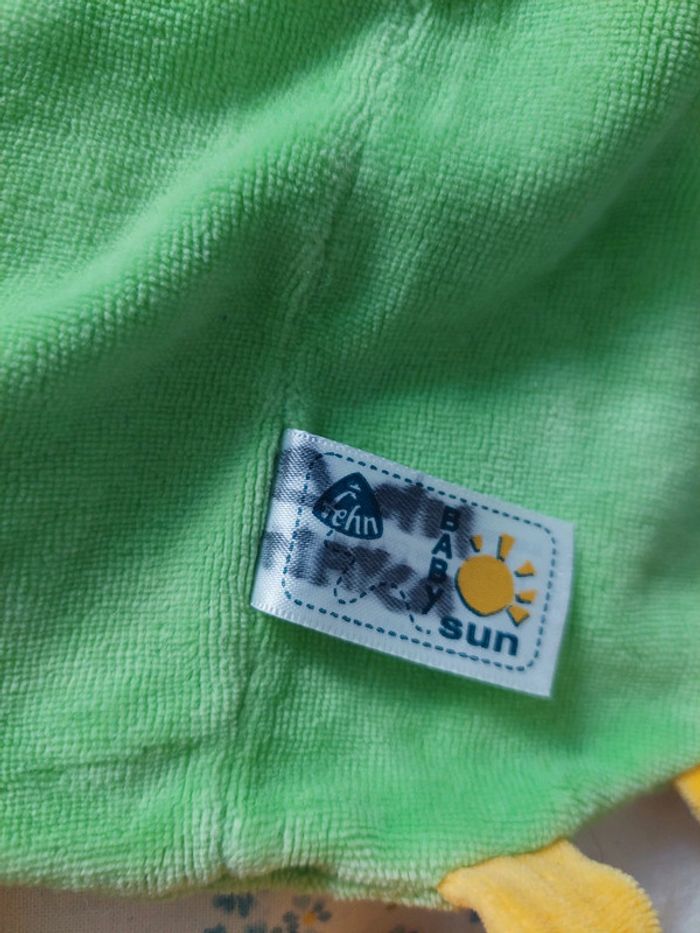 #06 Babysun - doudou rond lapin pois vert et orange - photo numéro 4