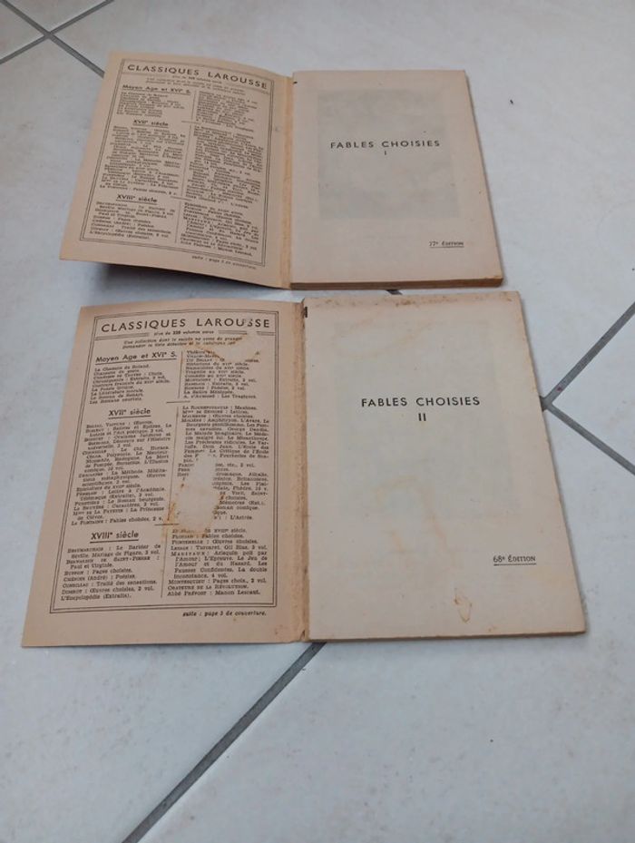 2 livres Fables choisies 1 et 2 de La Fontaine - photo numéro 6