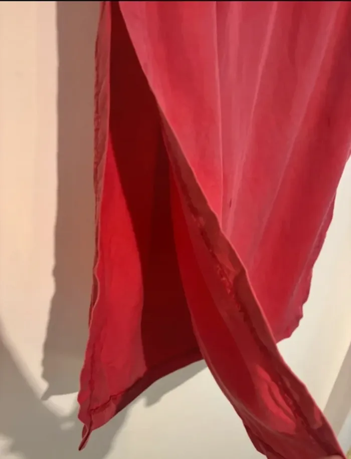 Jupe longue rose fendue à taille élastique – taille unique - photo numéro 5