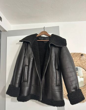 Manteau cuir marron