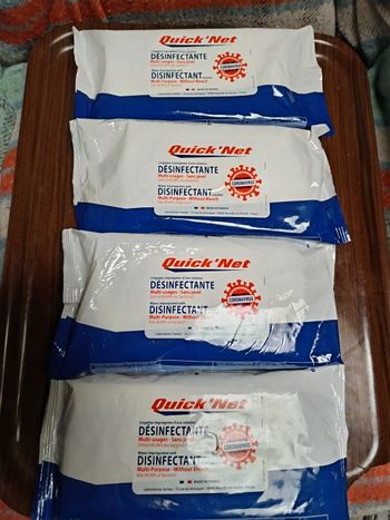 Lot de 4 paquets de lingettes nettoyantes efficaces coronavirus