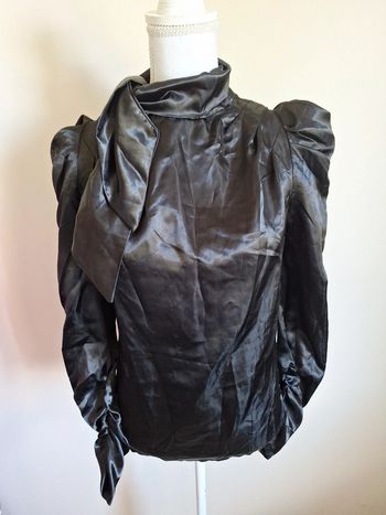 Blouse satinée noire t36 #F36S-180
