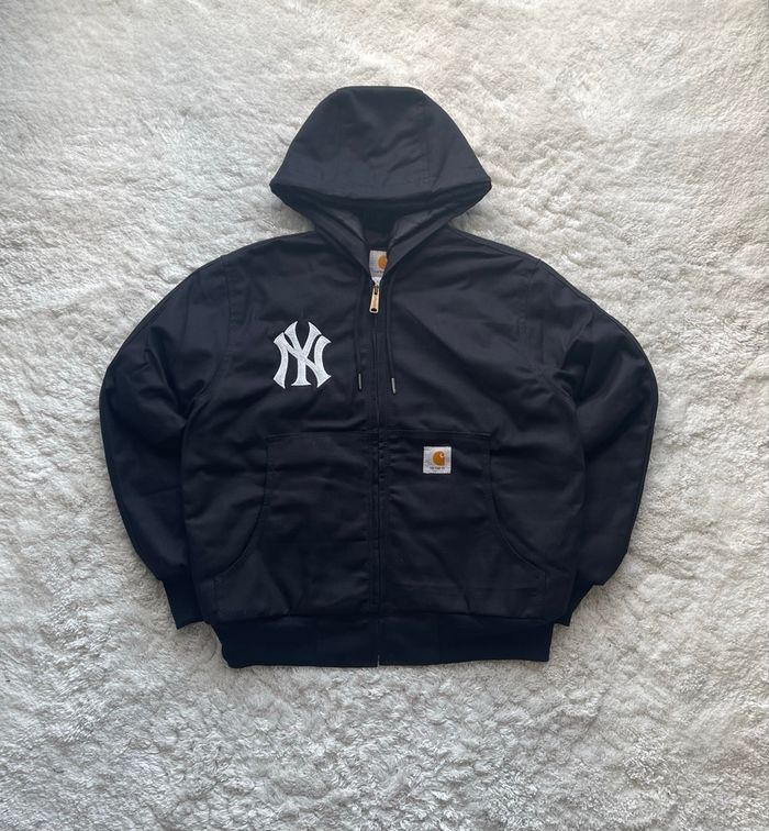 Veste active jacket Carhartt style rework noir custom broderie NY Yankees - Taille S