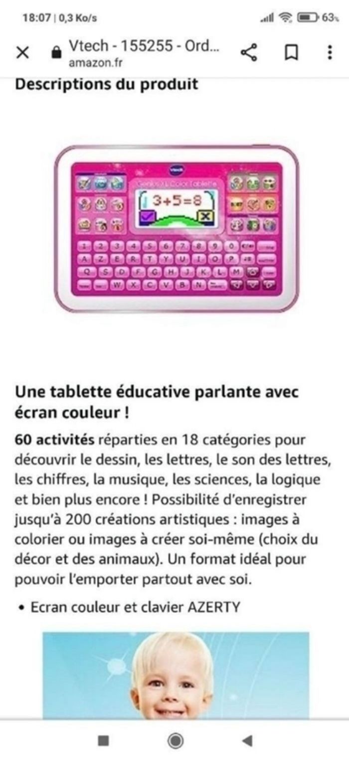 Tablette ordi genius XL color v tech - photo numéro 2