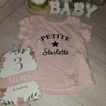 T-shirt fille 3 mois "Petite starlette"