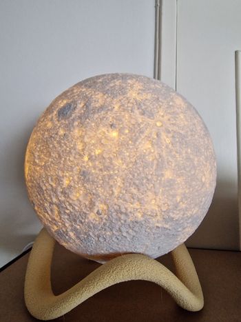 Lampe lune 23 cm LED tactile 3 couleurs