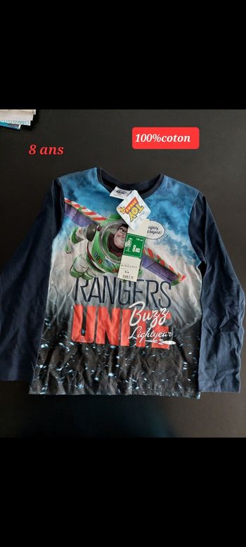 T-shirt  bleu Toys Story 4 garçon 8ans