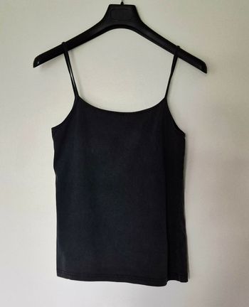 Débardeur noir à fines bretelles – 100% Coton – Taille M