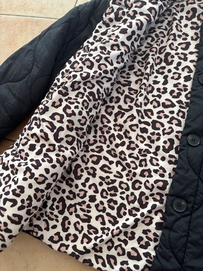 Veste matelassée noire et léopard - photo numéro 2