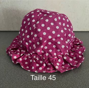 Chapeau rose à pois taille 45cm Kitchoun