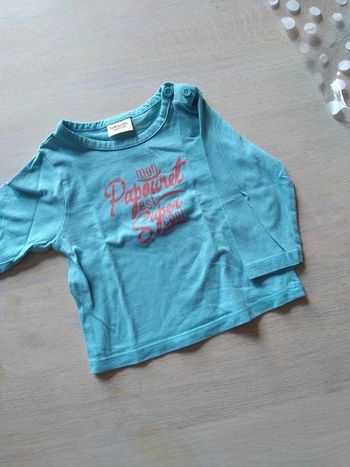 Tee-shirt bleu Papounet 9 mois