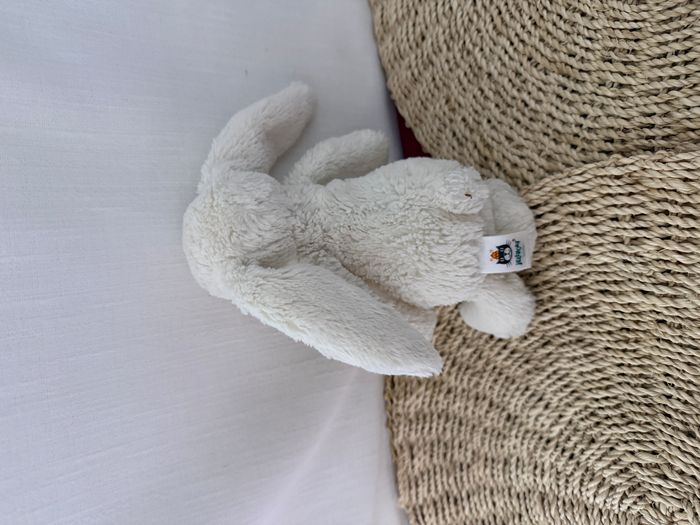 JELLYCAT SOS DOUDOU LAPIN POIL BLANC TRUFFE ROSE 28 cm - photo numéro 2