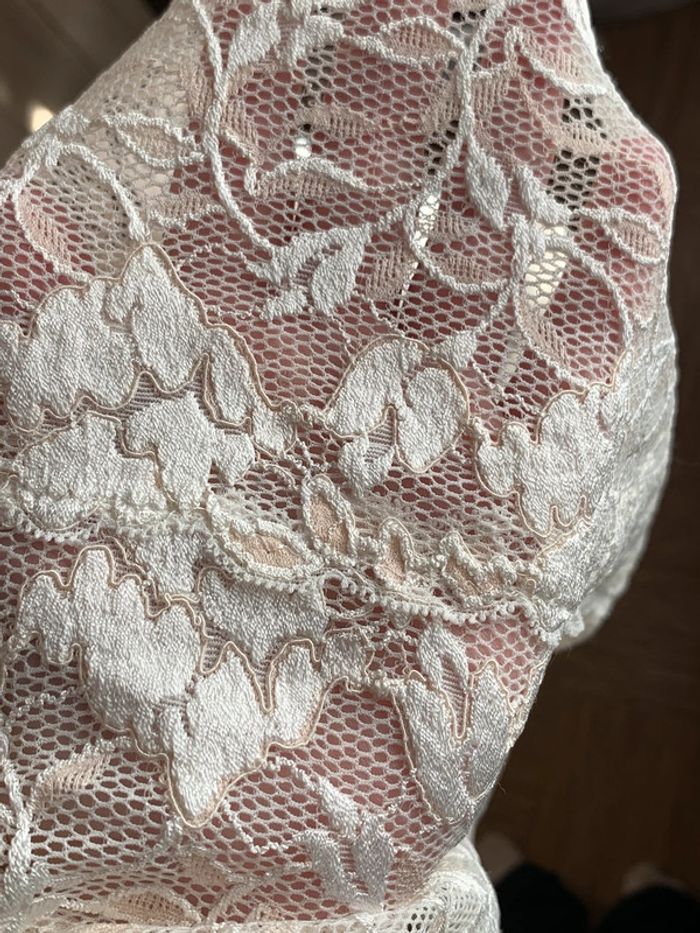 Jupe lingerie dentelle beige L - photo numéro 8