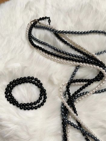 Lot de collier sautoir en perle vintage bohème chic