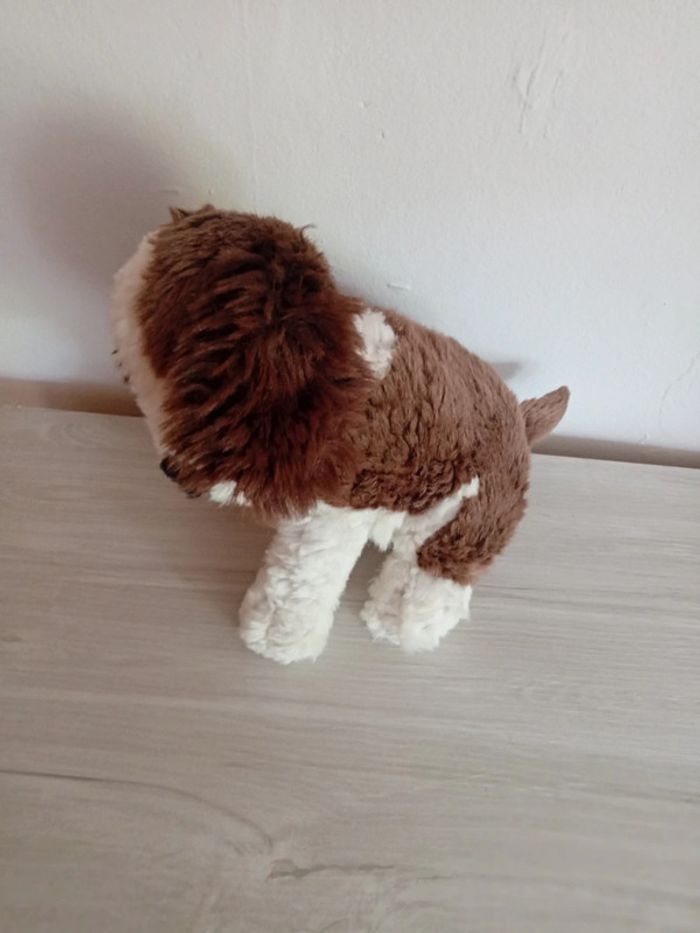 Peluche chien brun et blanc - photo numéro 4