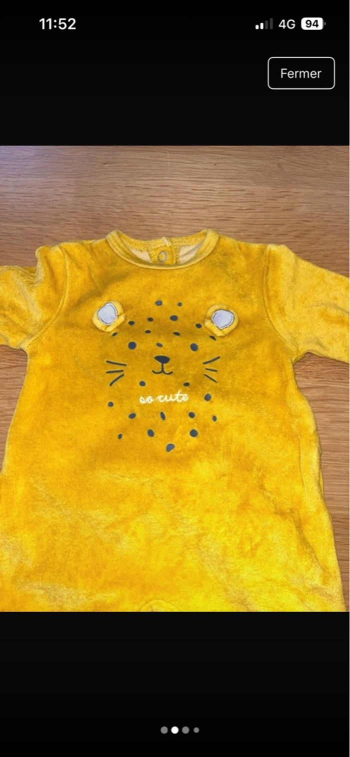 Pyjama jaune moutarde 1 mois