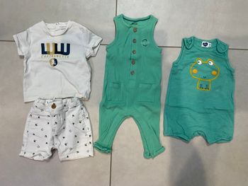 Lot de 3 ensemble été taille 6 mois