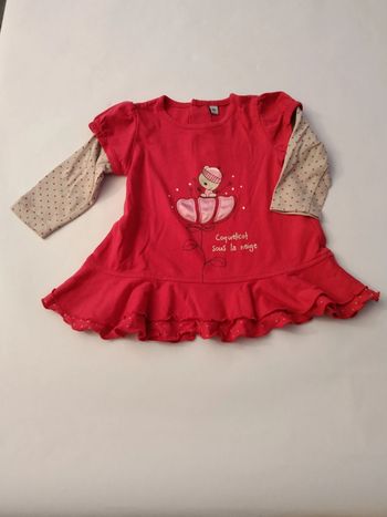 robe manches longues en coton rose fille 6 mois