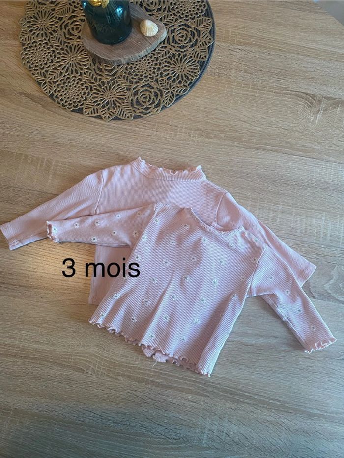 Lot de 2 t-shirt à manches longues - 3 mois