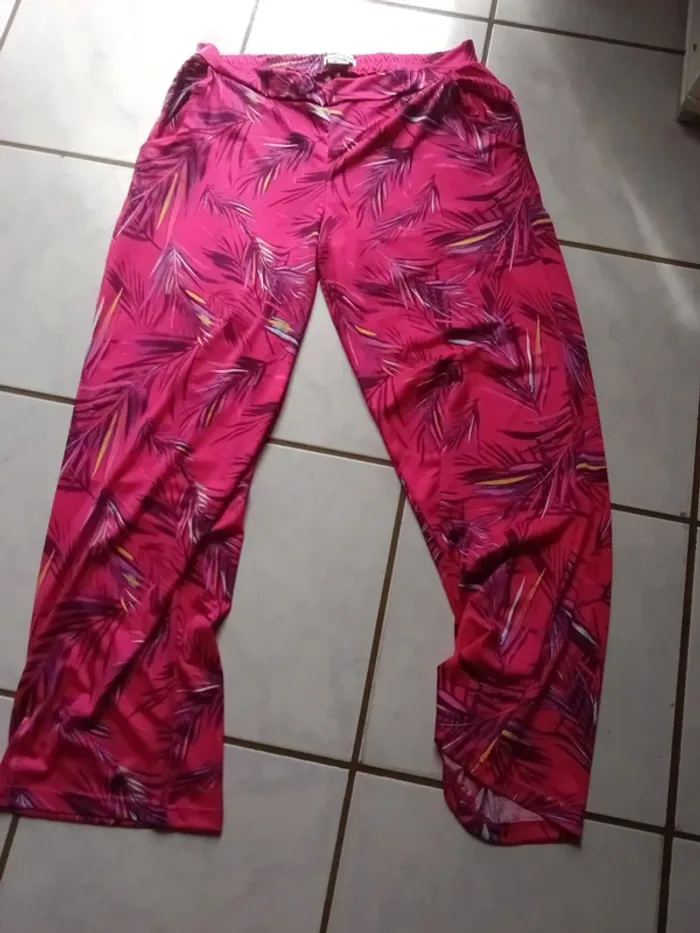 Pantalon léger rose motif - photo numéro 7