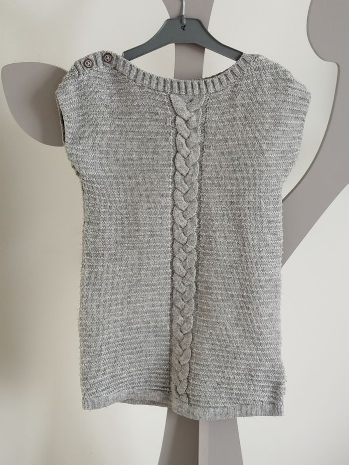 Robe manches courtes grise Okaïdi taille 8 ans