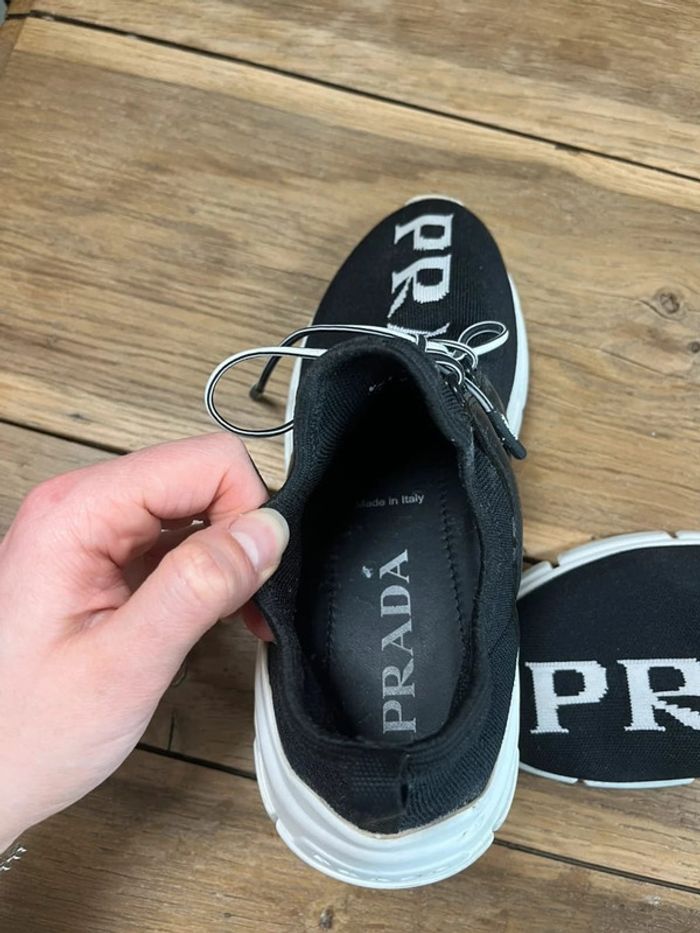 Prada Knit Fabric Sneaker 'Black White' - photo numéro 4
