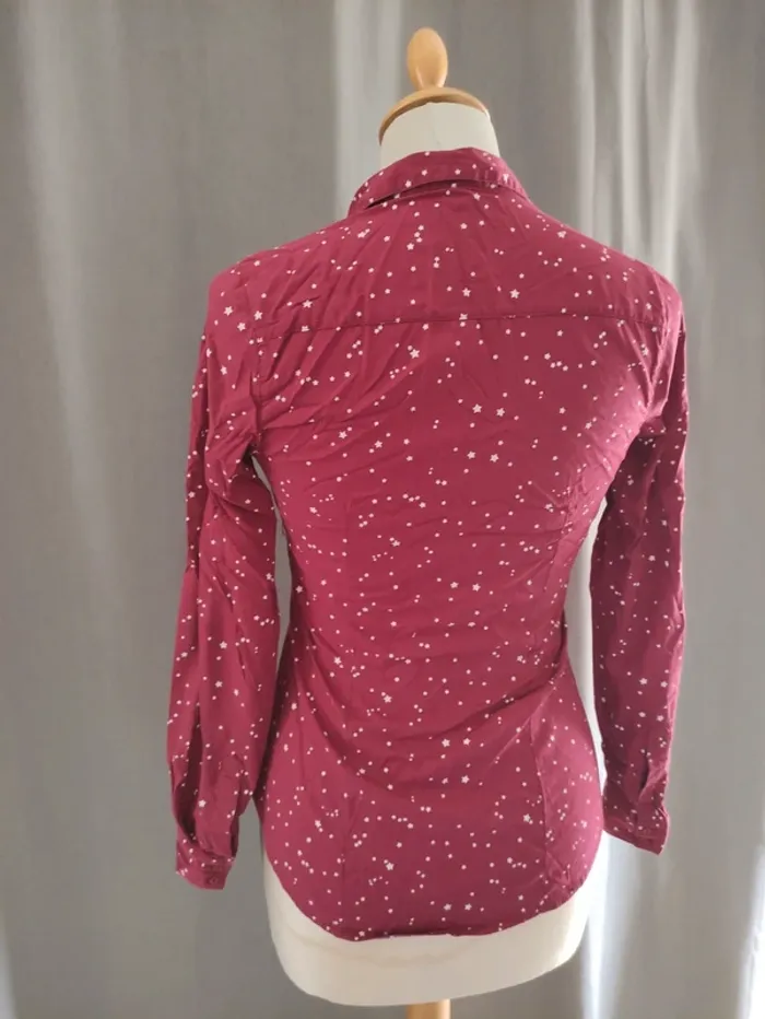 Chemise bordeaux motif étoile - photo numéro 4