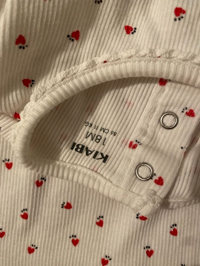 T shirt blanc côtelé cœur 18M - photo numéro 3