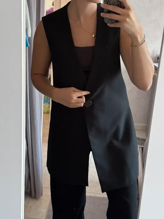 Blazer sans manches long Zara noir