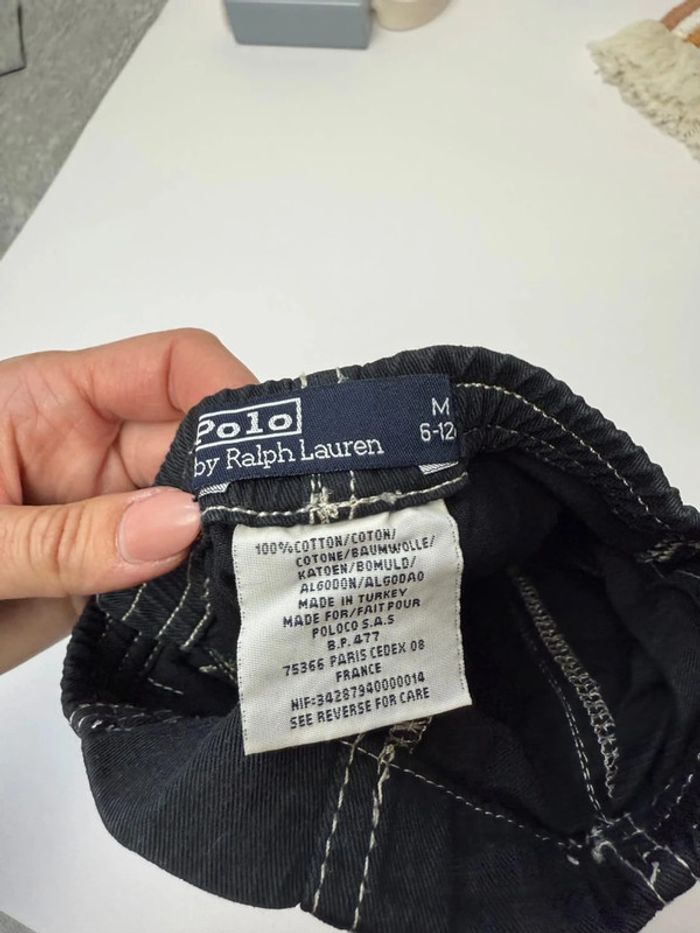 Short en jeans Polo Ralph Lauren bébé garçon taille 6-9 mois noir parfait état - photo numéro 4