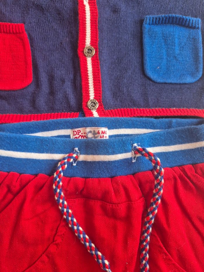 Ensemble bébé garçon DPAM 6 mois – rouge - photo numéro 3