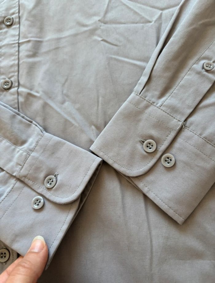 Chemise cargo club début 2000 y2k homme gris clair regular fit classique taille M 39/40 - photo numéro 4