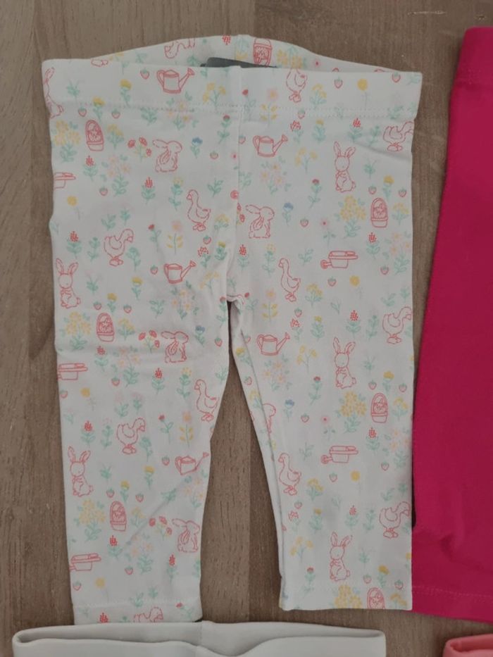 Lot de 4 leggings 6 mois fille - photo numéro 3