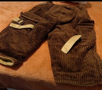 Pantalon Bébé Doublé en Velours Côtelé Marron (6 Mois)