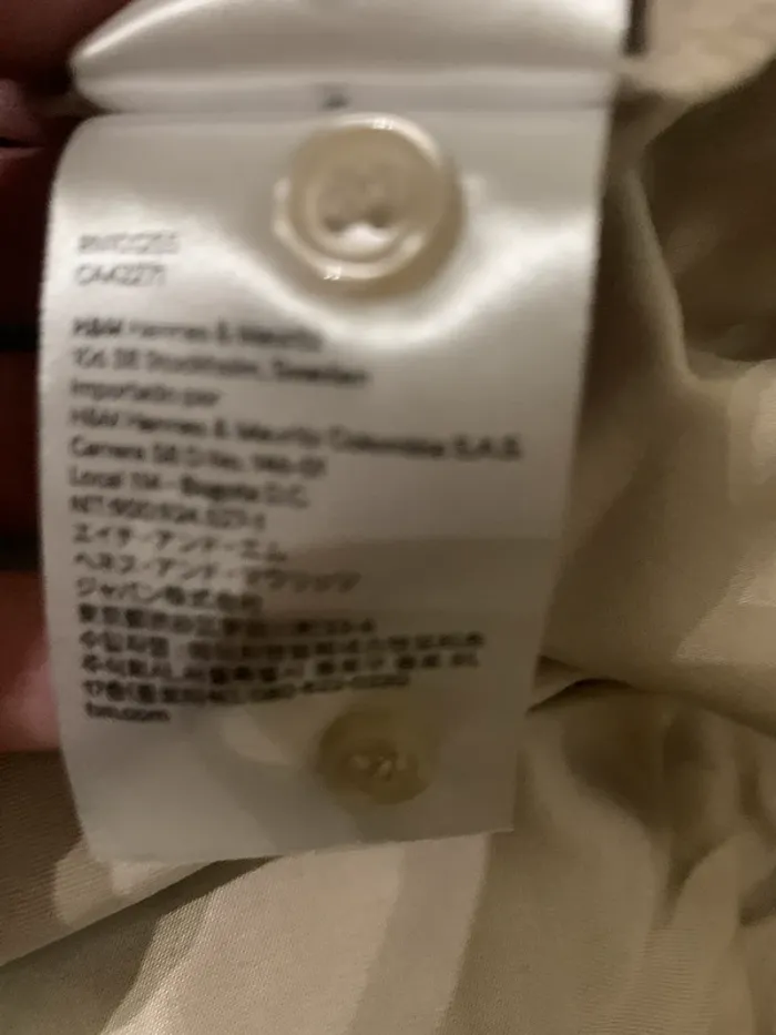 Chemise longue H&M satinée beige taille S - photo numéro 6