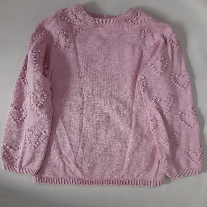 Pull léger en coton rose fille - cœurs - H&M - 4 ans - photo numéro 2