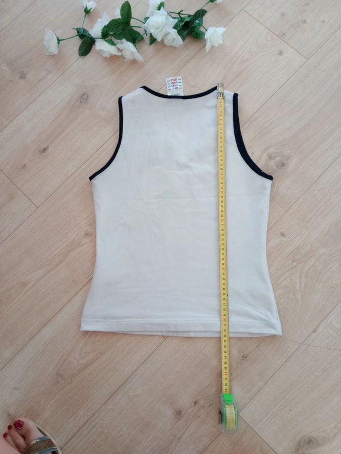 Débardeur femme 38 blanc cassé noir c86 - photo numéro 11